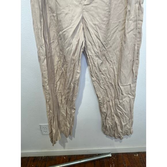 Madewell Beige Tan Relaxed Button Front Relaxed Fit Wide-Leg Pants Size 14 - Picture 4 of 14